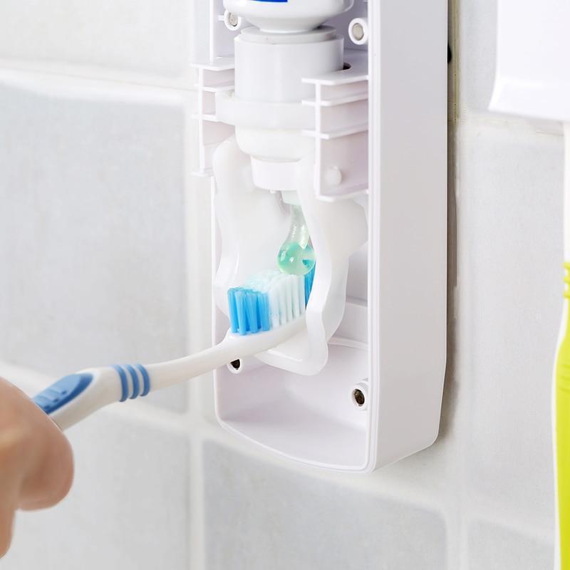 Automatic Toothpaste Dispenser With Toothbrush Holder