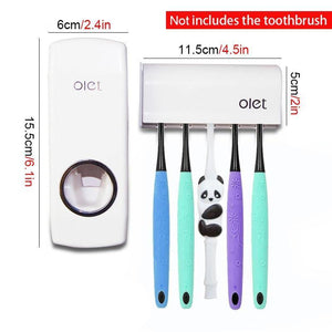 Automatic Toothpaste Dispenser With Toothbrush Holder