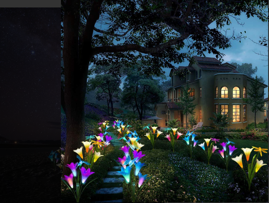 Solar Powered Flower Garden Lights (7 Colors Auto Changing LED Light)