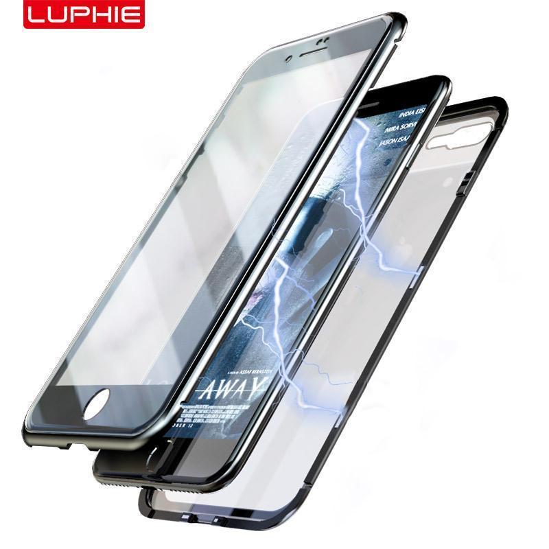 Magnetic Adsorption Transparent Tempered Glass Two Side Glass Case