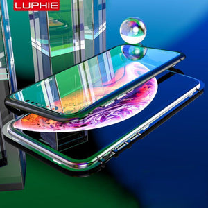 Magnetic Adsorption Transparent Tempered Glass Two Side Glass Case