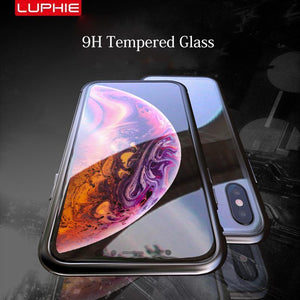 Magnetic Adsorption Transparent Tempered Glass Two Side Glass Case