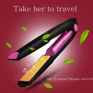 2 in 1 Cordless Curling Iron and Hair Straightener