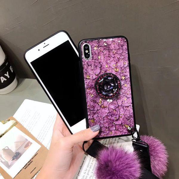 2019 New Fashion hair ball Diamond airbag bracket phone case