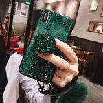 2019 New Fashion hair ball Diamond airbag bracket phone case