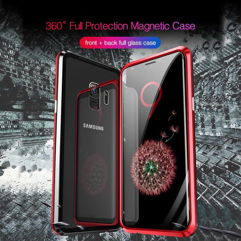 Magnetic Adsorption Two Side Glass Case for Samsung Galaxy