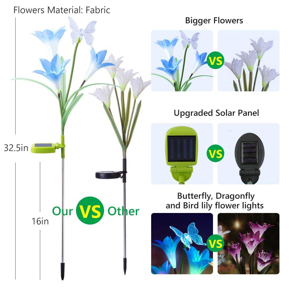 Solar Powered Flower Garden Lights (7 Colors Auto Changing LED Light)