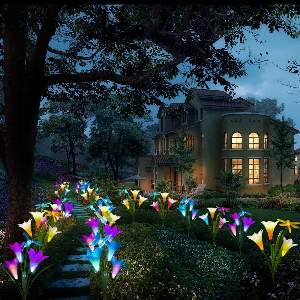 Solar Powered Flower Garden Lights (7 Colors Auto Changing LED Light)