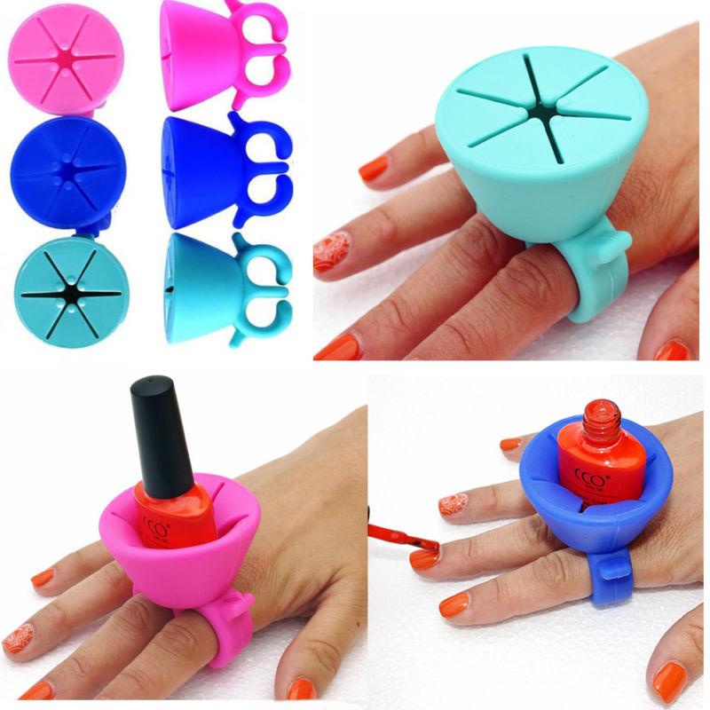 Varnish Polish ring Silicone Wearable Nail Finger Ring | Bottle Holder