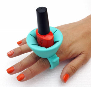 Varnish Polish ring Silicone Wearable Nail Finger Ring | Bottle Holder