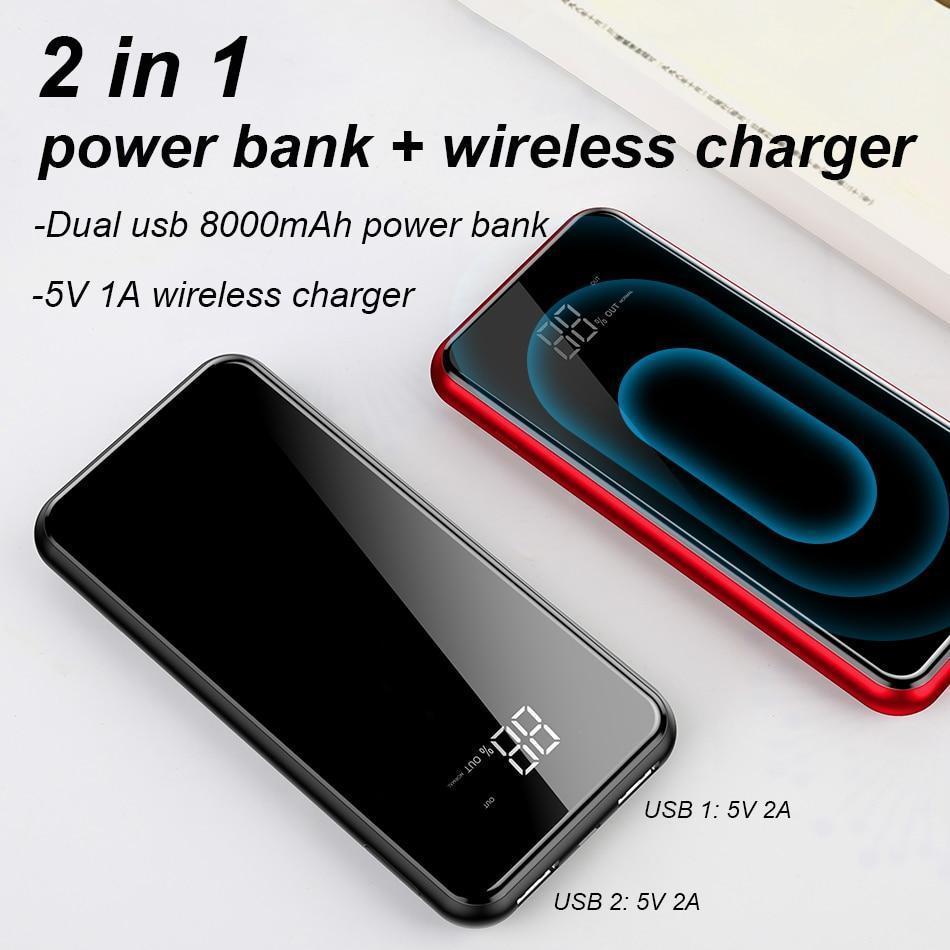 8000mAh Wireless Charging Power Bank