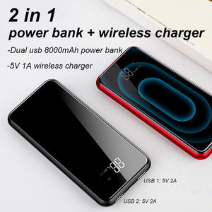 8000mAh Wireless Charging Power Bank