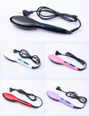 Electric Hair Brush Straightener