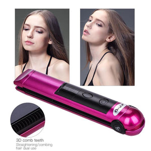 2 in 1 Cordless Curling Iron and Hair Straightener