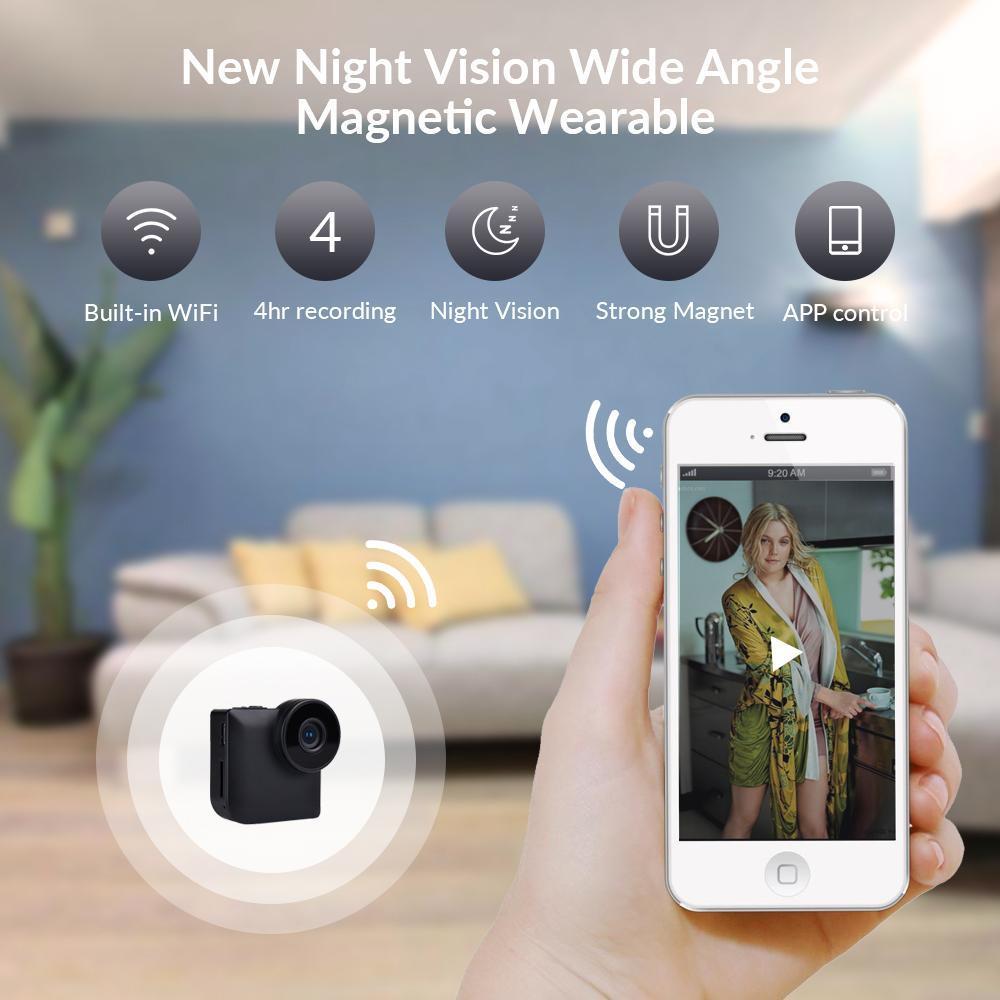 4 Hours Home Office Security Wireless IP HD Mini Hidden Camera with iOS, Android App