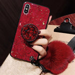 2019 [Samsung] New Fashion Fiber Soft Fur Ball Diamond Case