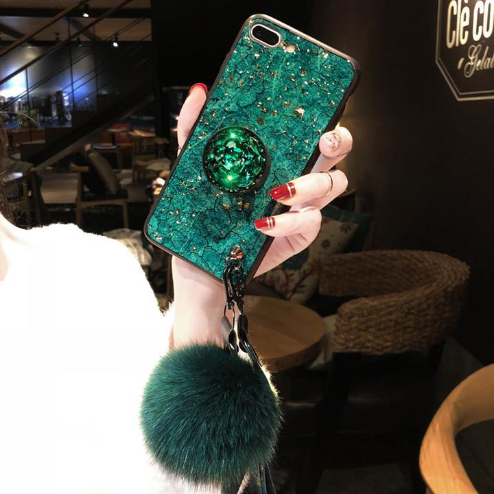 2019 [Samsung] New Fashion Fiber Soft Fur Ball Diamond Case