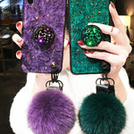 2019 [Samsung] New Fashion Fiber Soft Fur Ball Diamond Case