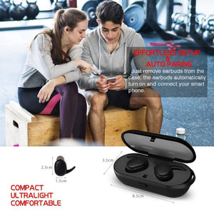 True TWS Wireless Bluetooth 5.0 Waterproof Earbuds Touch control