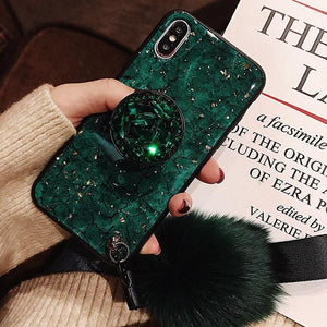 2019 [Samsung] New Fashion Fiber Soft Fur Ball Diamond Case