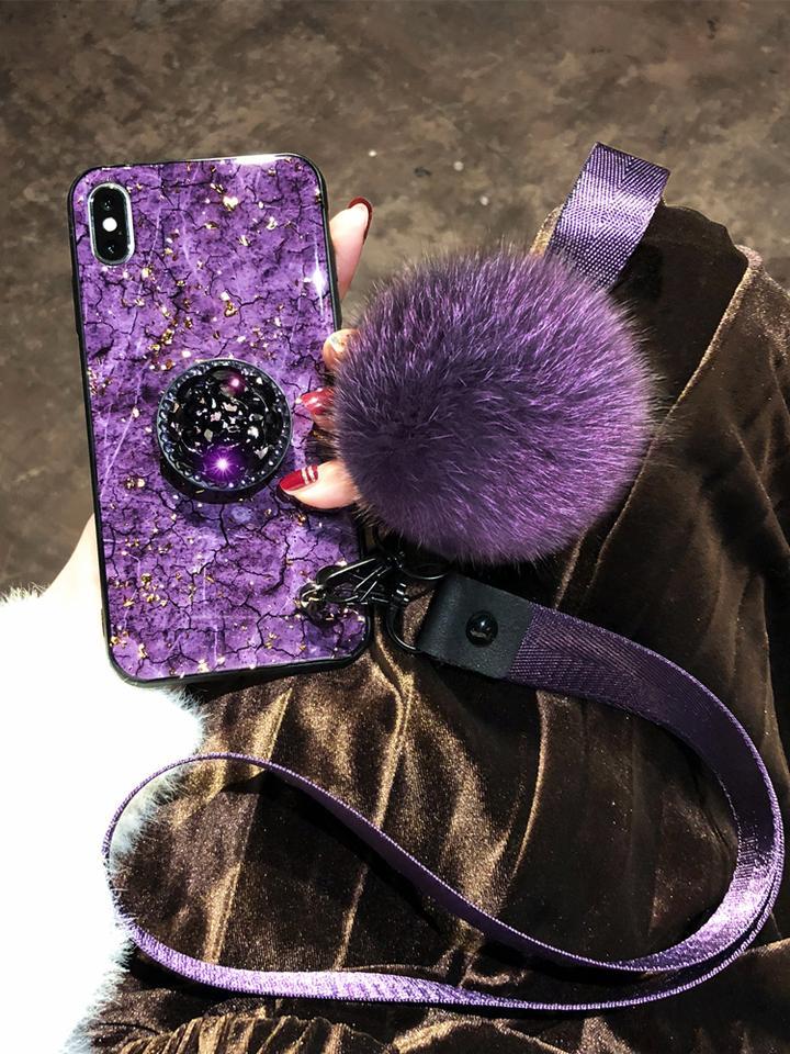 2019 [Samsung] New Fashion Fiber Soft Fur Ball Diamond Case