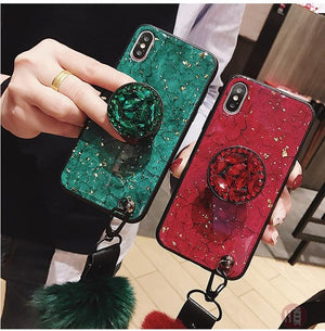 2019 [Samsung] New Fashion Fiber Soft Fur Ball Diamond Case