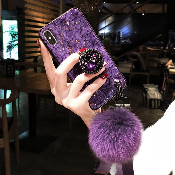 2019 [Samsung] New Fashion Fiber Soft Fur Ball Diamond Case