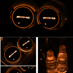 HOT SALE!!-Led Car Logo Cup Lights up Holder USB Charging 7 Colors Changing