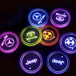 HOT SALE!!-Led Car Logo Cup Lights up Holder USB Charging 7 Colors Changing