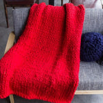 Giant Yarn Knitted Blanket
