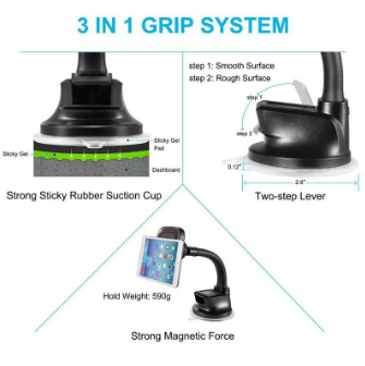 Premium Car Mount Magnetic Dash Windshield Phone Holder