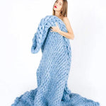 Giant Yarn Knitted Blanket