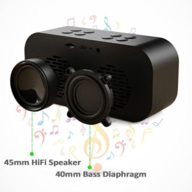 Subwoofer Music Sound Box Alarm Clock