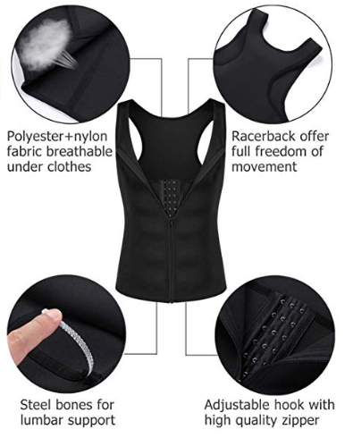 Mens Shapewear Slimming Body Shaper Tank Top Tummy Control Girdle Waist Trimmer