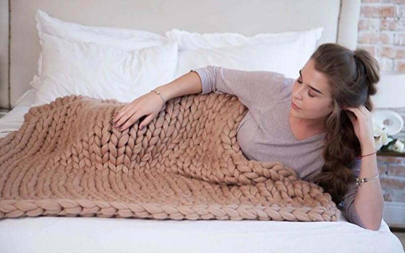 Giant Yarn Knitted Blanket