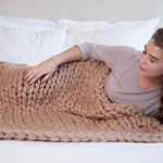 Giant Yarn Knitted Blanket