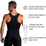 Mens Shapewear Slimming Body Shaper Tank Top Tummy Control Girdle Waist Trimmer