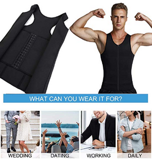 Mens Shapewear Slimming Body Shaper Tank Top Tummy Control Girdle Waist Trimmer