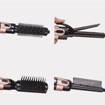4 in 1 Hairdressing Hot Air Paddle Negative Ion Curling Rod with Hair Dryer Function