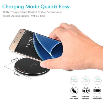 10W Wireless Charger Ultra Slim Fast Charging Pad