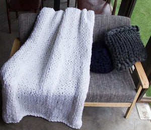 Giant Yarn Knitted Blanket