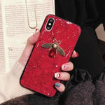 Luxury Diamond Metal Bee Silicone Phone Case