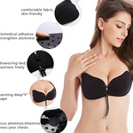 Backless Sticky Bra - Strapless Push Up Self Adhesive Invisible Perfect Sculpt Stick On Bras for Women