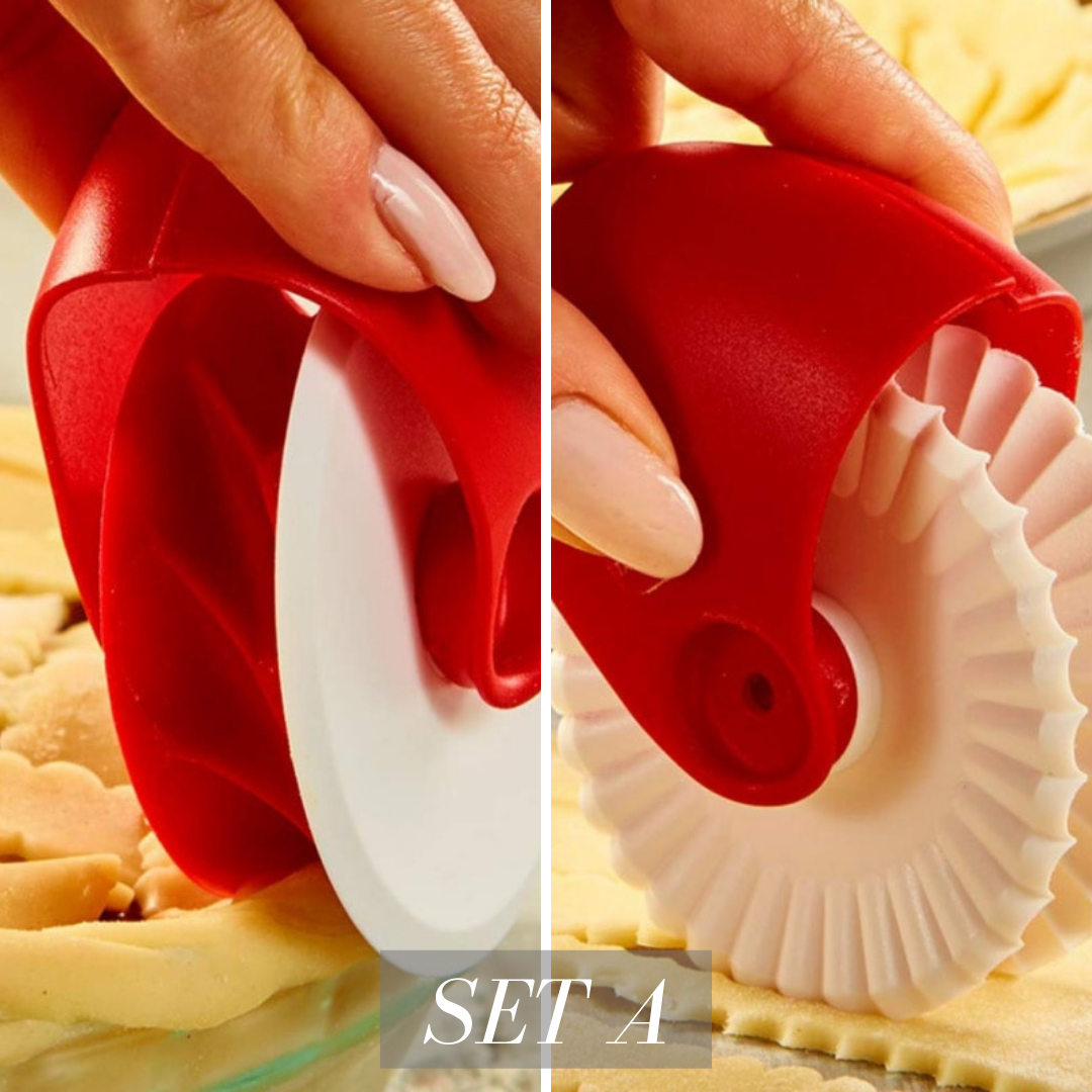 Decorating Plunger and Pastry Wheel Cutter Set