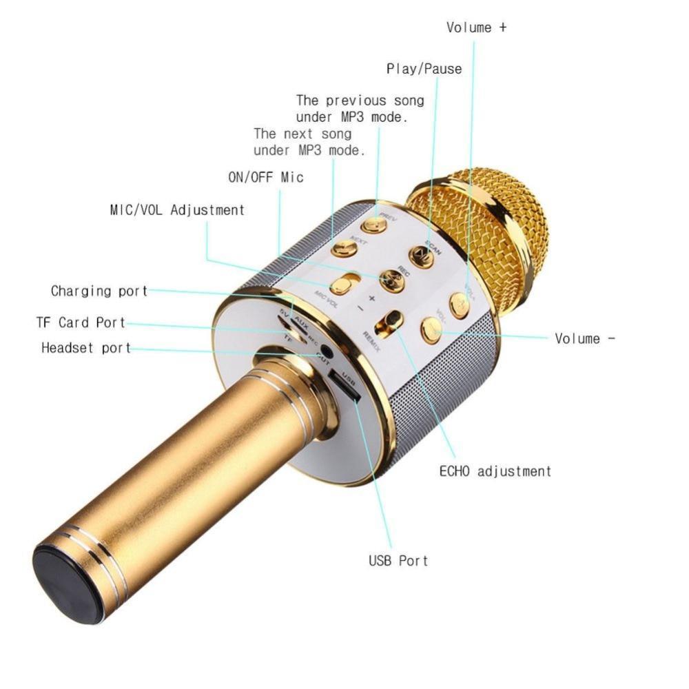 Portable Bluetooth Karaoke Microphone With Bluetooth Speaker