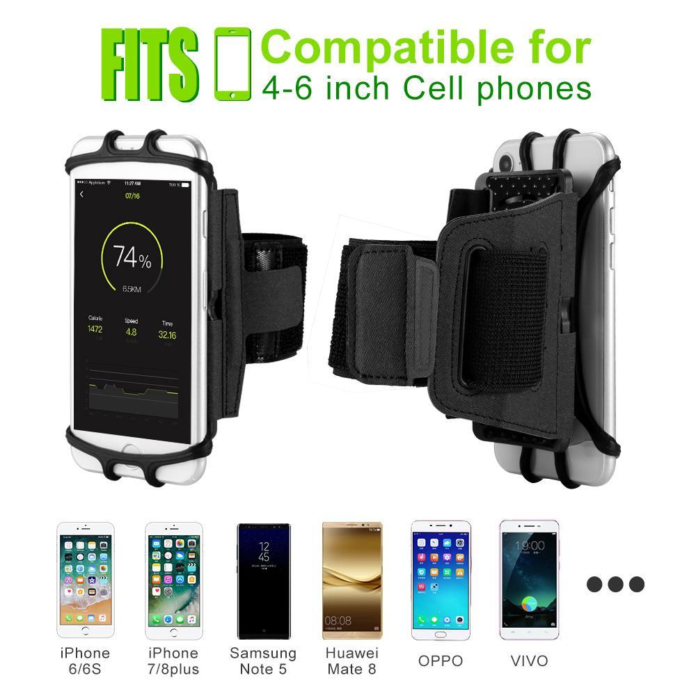 Wrist Armband Phone Holder 180 Degree Rotatable