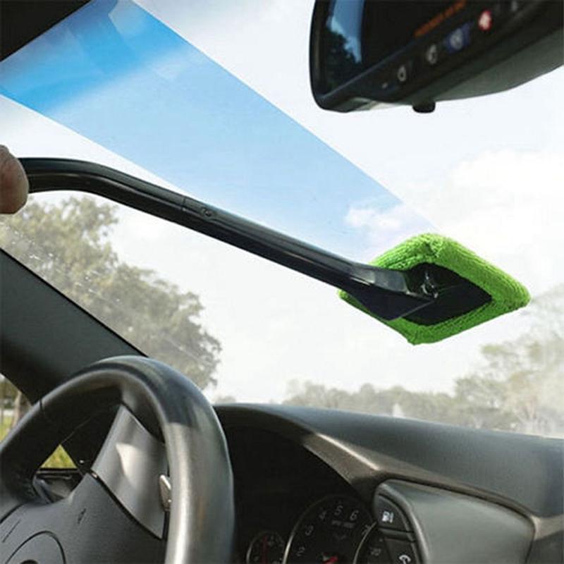 Microfiber Windscreen Reach Shine Pad Long Glass Demister & Car Cloth Cleaner