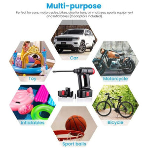12V CORDLESS TIRE INFLATOR – PORTABLE AUTOMATIC AIR PUMP