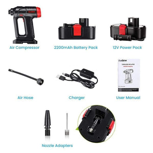 12V CORDLESS TIRE INFLATOR – PORTABLE AUTOMATIC AIR PUMP