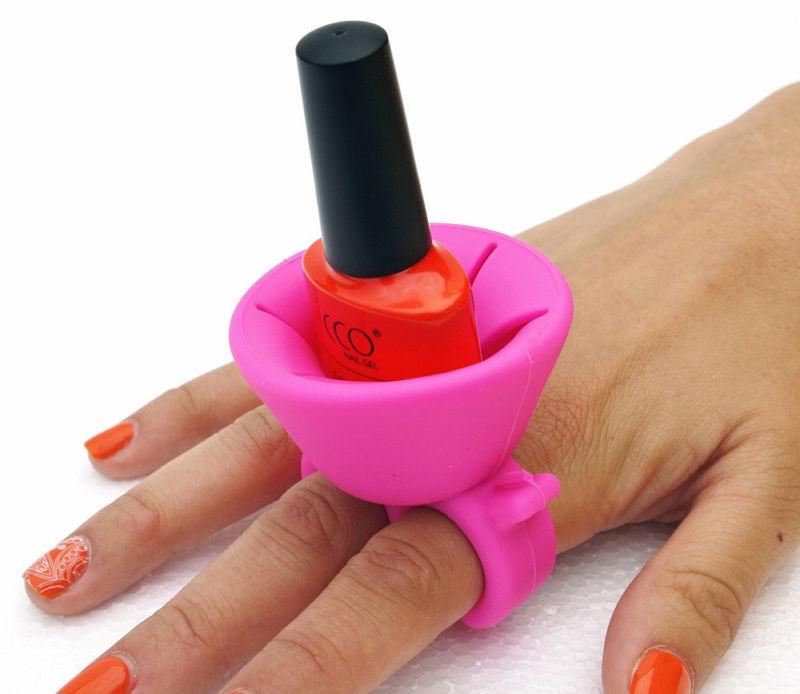 Varnish Polish ring Silicone Wearable Nail Finger Ring | Bottle Holder